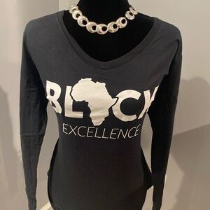 Black Excellence Long Sleeve Tee | Africa Graphic | Women’s Top